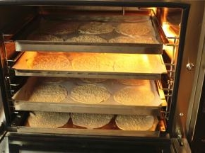 烤盘放入猛犸象风炉烤箱，总共四层。