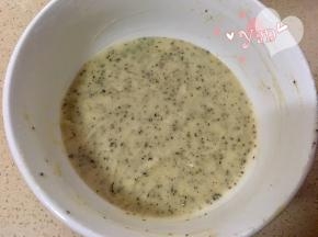 加入冷却的黄油红茶末拌匀，静置20分钟。