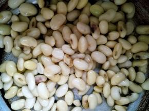 将浸泡好的黄豆放入高压锅