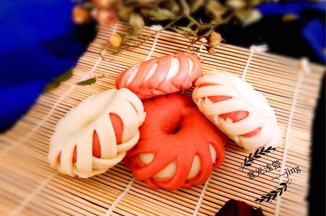 花样面食之花环双色馒头