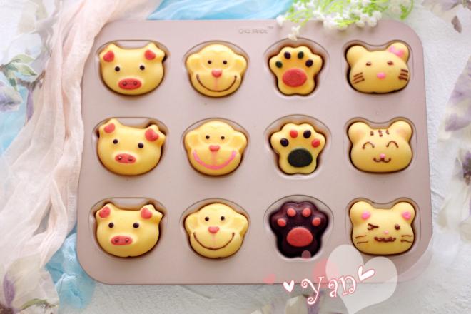 萌萌的卡通玛德琳蛋糕（少油版）