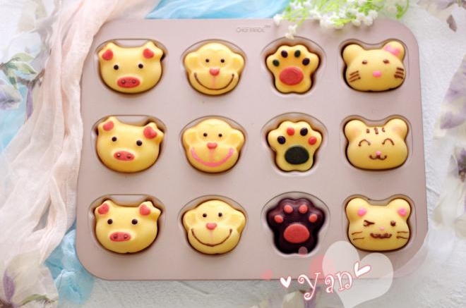 萌萌的卡通玛德琳蛋糕（少油版）