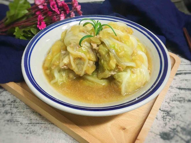 蒸白菜肉卷
