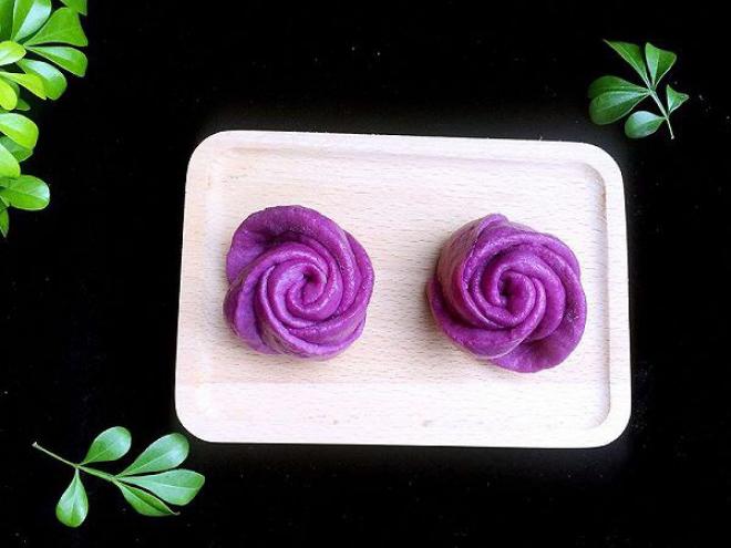 花样馒头－－紫薯玫瑰花