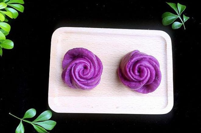 花样馒头－－紫薯玫瑰花
