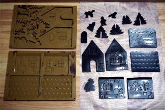 将全部零部件脱模并摆放好，准备组装。