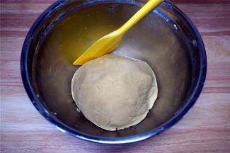 用橡皮刮刀拌成大面团。