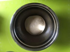 滚圆放入容器内，盖上湿毛巾，28度环境下发酵