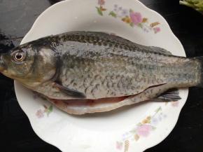 鱼表面用盐和料酒涂抹一下，腌渍15分钟左右！