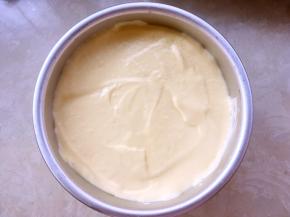 将翻拌好的面糊倒入模具内，用刮刀将表面划平正