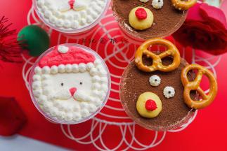 这个迷你劳伦兹饼干做麋鹿的耳朵就可以了