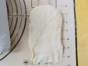 翻面，末端压薄