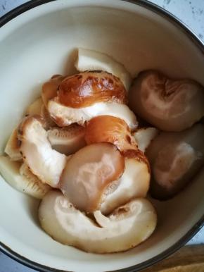 我头一天晚上泡，第二天使用。最好放冰箱，花菇营养丰富，常温下泡久了会有怪味