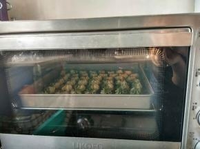 大小均匀的挤满烤盘，放入烤箱里30分钟