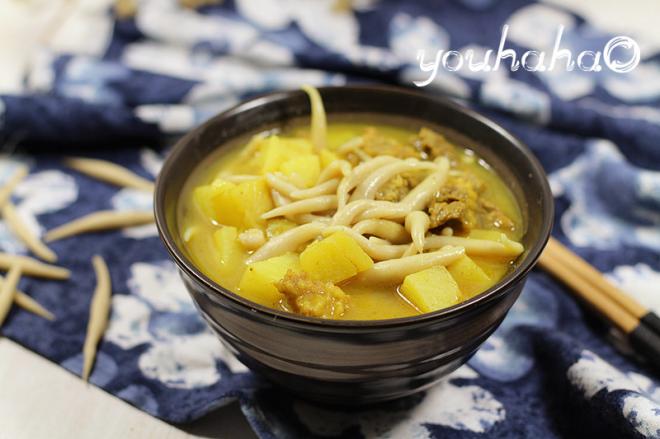 咖喱牛肉莜面鱼鱼