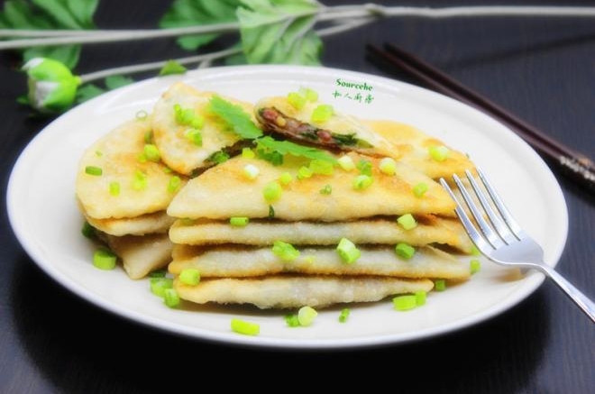 鲜肉香葱煎饼