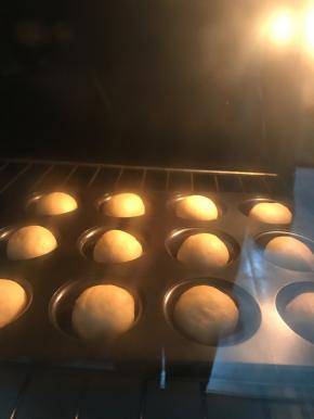 放温暖湿润处发酵至比模具略高（不用2倍大）