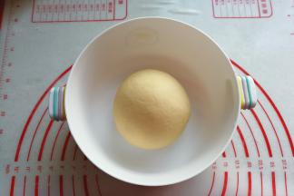 揉好的面团放入碗中盖保鲜膜发酵；