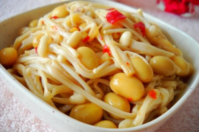 腊八豆拌金针菇