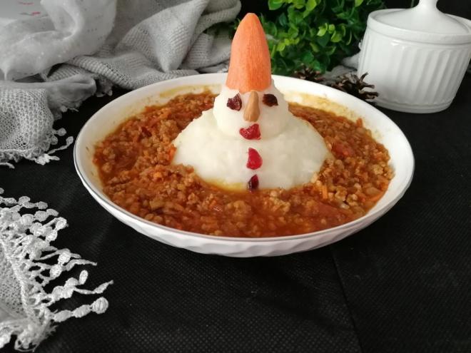 舍不得吃的_番茄肉酱“雪人”山药