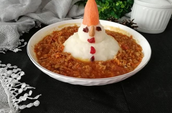 舍不得吃的_番茄肉酱“雪人”山药