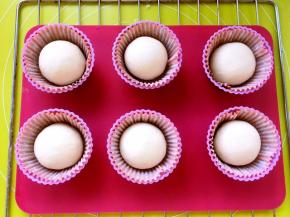 烤箱放碗热水，整理好的面团入烤箱二次发酵至两倍大