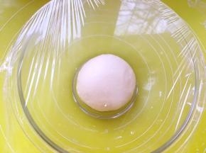 盖保鲜膜发酵至两倍大