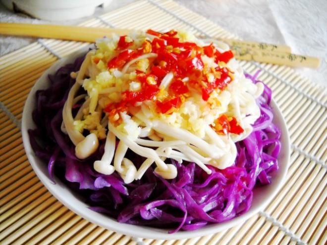 辣拌金针紫甘蓝