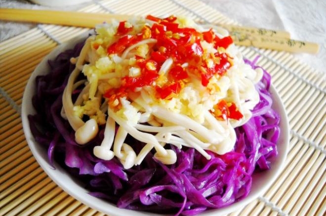 辣拌金针紫甘蓝