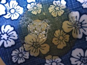 融化好的吉利丁片加入到奶酪糊中，搅拌均匀。