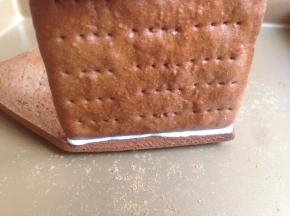 将一部分蛋白霜装进裱花袋里，将屋子的零件组装起来