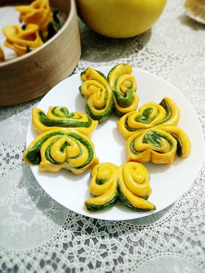 蔬菜汁蝴蝶花卷