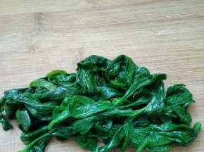菠菜清洗干净用开水烫过
