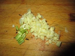 把大蒜和香葱切好