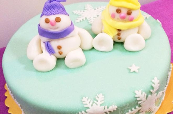 雪娃娃翻糖蛋糕