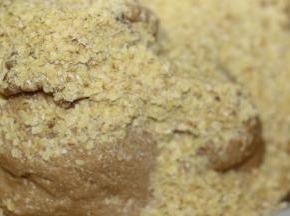 加入小麦胚芽和掰碎的核桃仁
和面2分钟，不小麦胚芽和核桃仁和进面团里就好，不要和太久