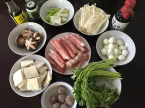 准备好要刷的菜品。