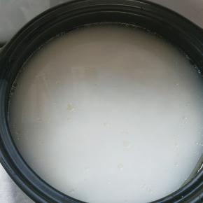 加入泡好的米与煮饭水。