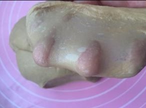 和面团材料揉出薄膜