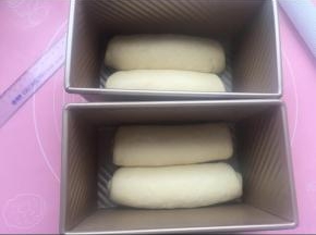 放入模具（如图）入烤箱发酵，记得烤箱里放热水