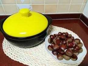 板栗:  337g（约41个）
黑乐砂锅:  2.5L  一口