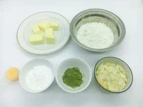 抹茶杏仁饼干的食材。