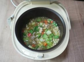 盛出来放到电饭锅里面，放适量热水，和萝卜米平齐