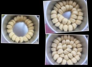 依次放入模具中盘好（模具里涂油）