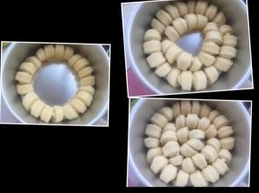 依次放入模具中盘好（模具里涂油）