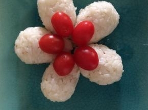 摆在饭团上