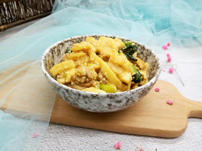 豆腐肉丝炒年糕