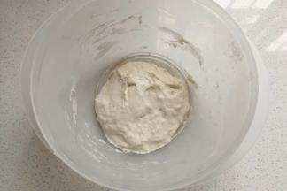 波兰种材料混合搅拌均匀，盖保鲜膜发至面团表面出现汽泡，内部呈蜂窝状即可；（可室温发酵，也可冷藏发酵）