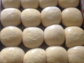 15、摆放的时候  要有间距  27度大约发酵1小时  到1.5~2倍大  表面刷蛋液 撒黑芝麻和椰蓉