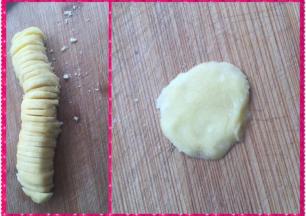 把冰箱里的酥皮面团拿出，均匀切成32块